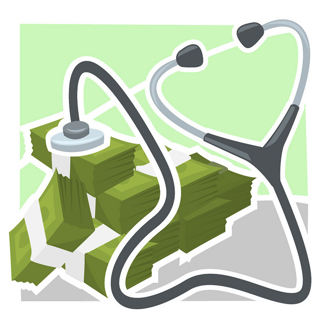 stethoscope and money